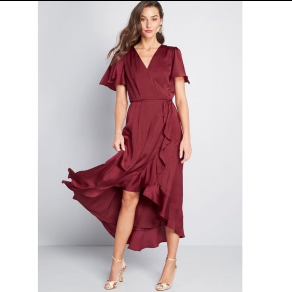 ModCloth Stunning Wonder Maxi Wrap Dress